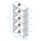 Casual Home Mission Style 5-Shelf White Bookcase,310-61