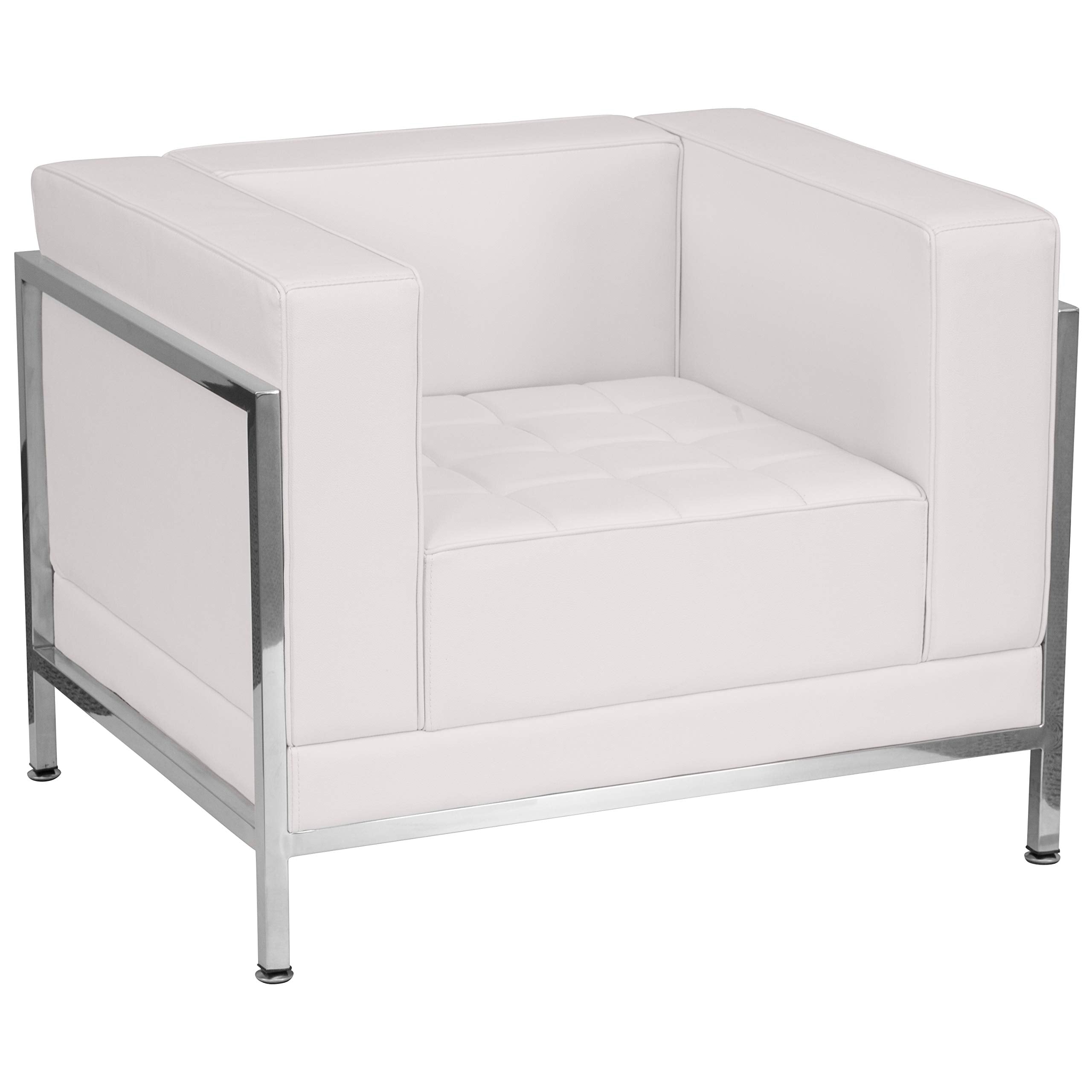 Flash Furniture HERCULES Imagination Series Contemporary White LeatherSoft Chair with Encasing Frame