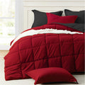 Homelike Moment Twin Comforter Set Red Black, Comforter Twin Size Bed Set, Lightweight Reversible Down Alternative Bed Comforter