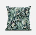 HomeRoots Red Light Green 20' Green Black Springtime Zippered Suede Throw Pillow