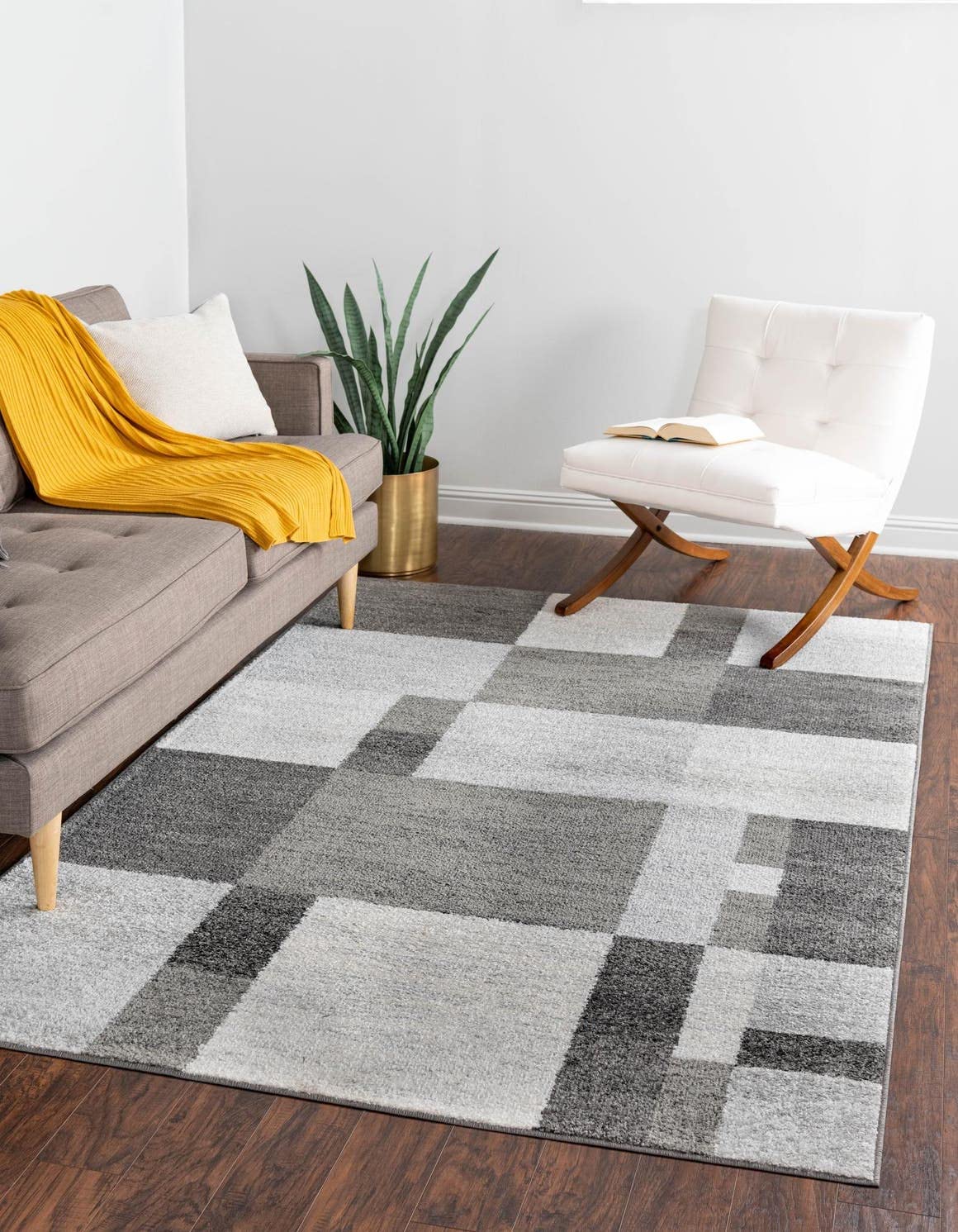 Unique Loom Autumn Collection Area Rug - Providence (3' 3'' x 5' 3'' Rectangle, Gray/ Ivory)