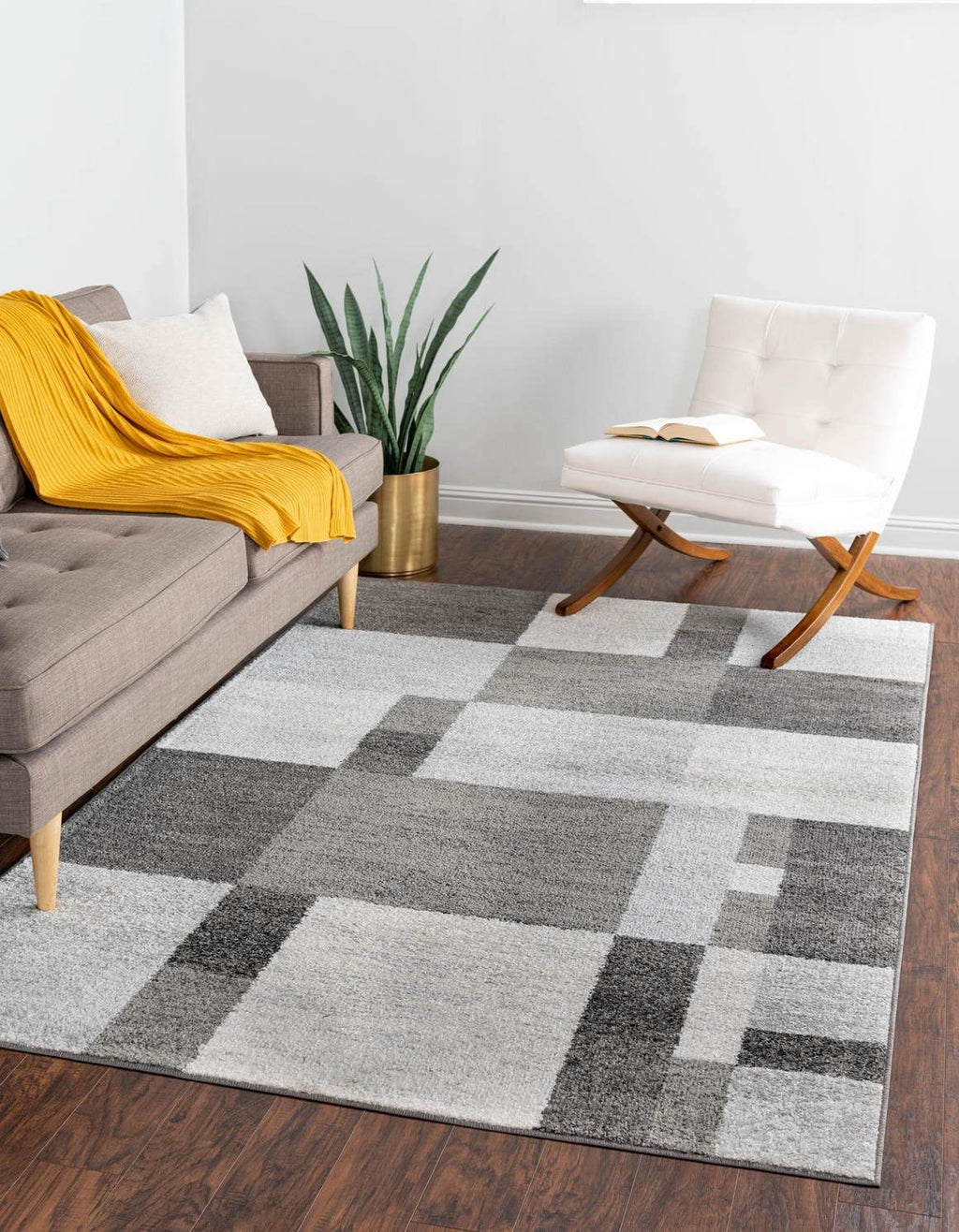 Unique Loom Autumn Collection Area Rug - Providence (6' 1'' x 9' Rectangle, Gray/ Ivory)