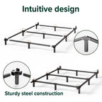 Zinus 7 Inch Compack® Metal Bed Frame, Support Bed Frame For Box Spring And Mattress Set, Black, King