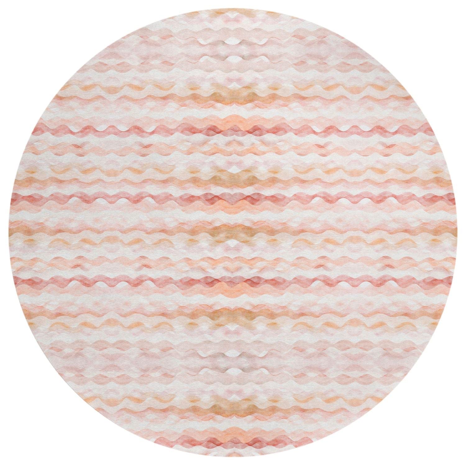 Seabreeze Sz16 Orange Coastal Rug Round 8' X 8'