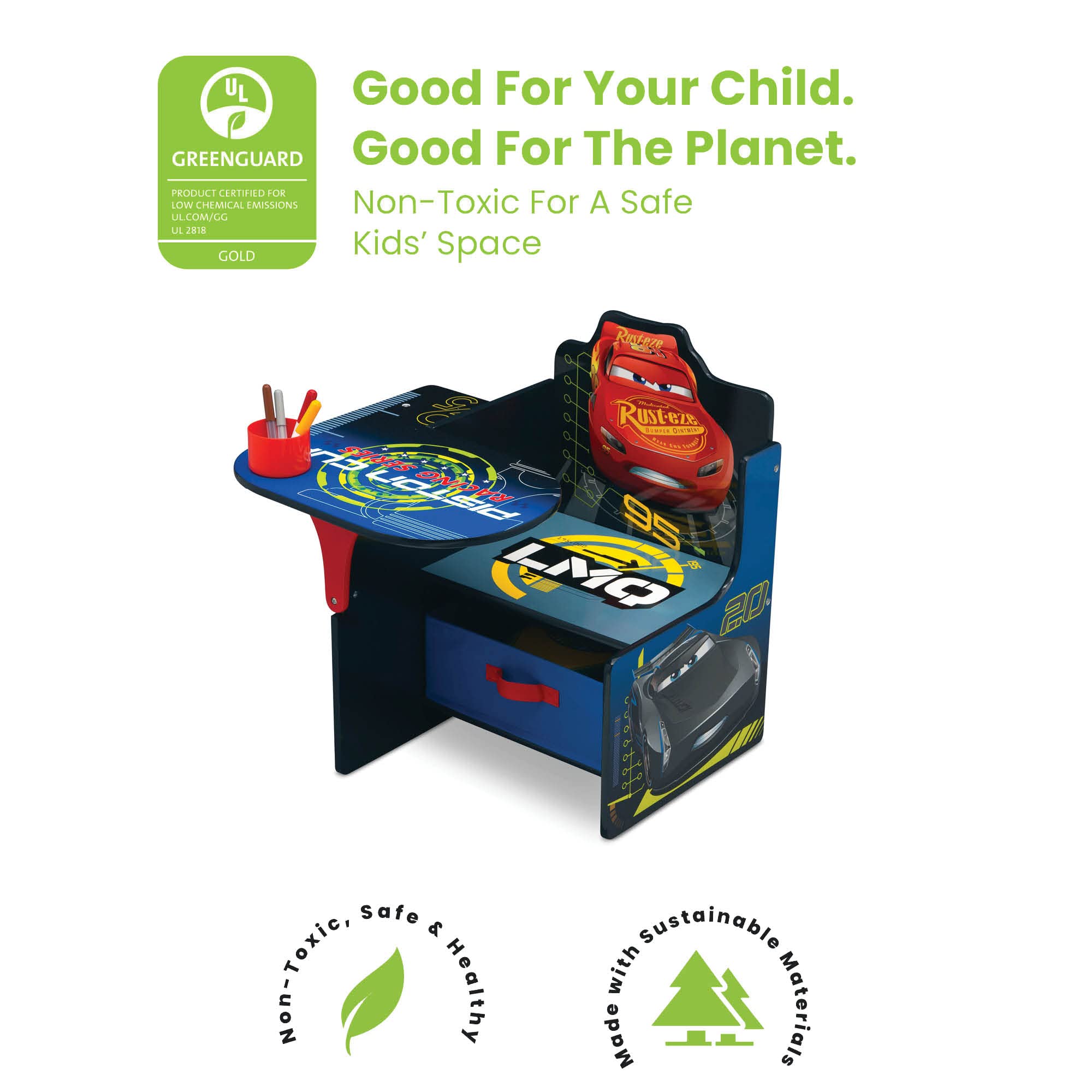 Delta Children Chair Desk with Storage Bin, Plastic, Multi Color, Model TC83546CR, Ideal for Kids