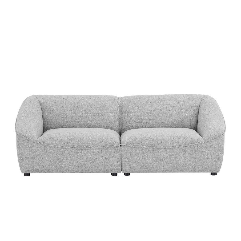 Modway Comprise Fabric Upholstered Sectional, Loveseat, Light Gray