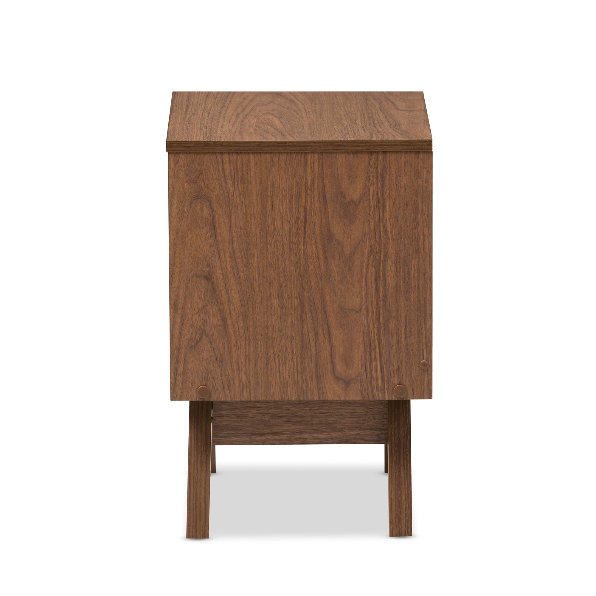 Baxton Studio Nightstands, 2-Drawer Storage Nightstand, White/Walnut Brown