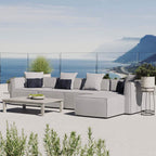 Modway Eei-4382-Gry Saybrook Patio Upholstered 5-Piece Sectional Sofa In Gray, Grey