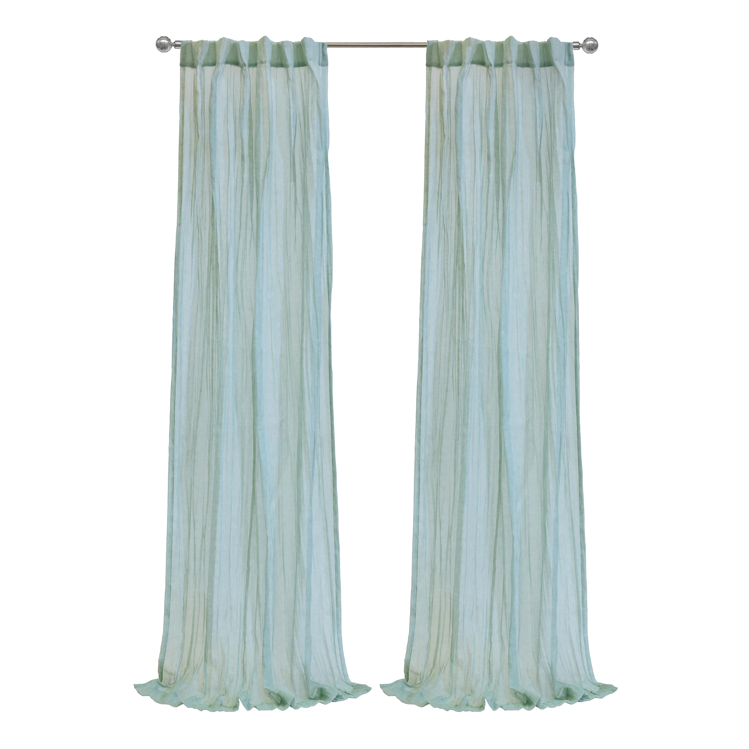 Richmark International Paloma Sheer Dual Header Curtain Panel 52 X 108 In Pale Thyme