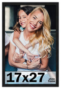 17x27 Frame Black Picture Frame - Complete Modern Photo Frame Includes UV Acrylic Shatter Guard Front, Acid Free Foam Backing Bo