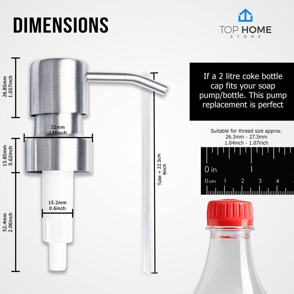 Bathroom Countertop Soap Dispensers (Brushed Nickel, 2 Pack)