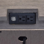 Steve Silver Furniture Highland Park Nightstand, Driftwood Finish, Nickle Hardware, 2 USB Charging Ports, 2 Full Size Drawers & 1 Half Size Drawer, Bedroom, 28" L x 17" D x 29.5" H, Brown
