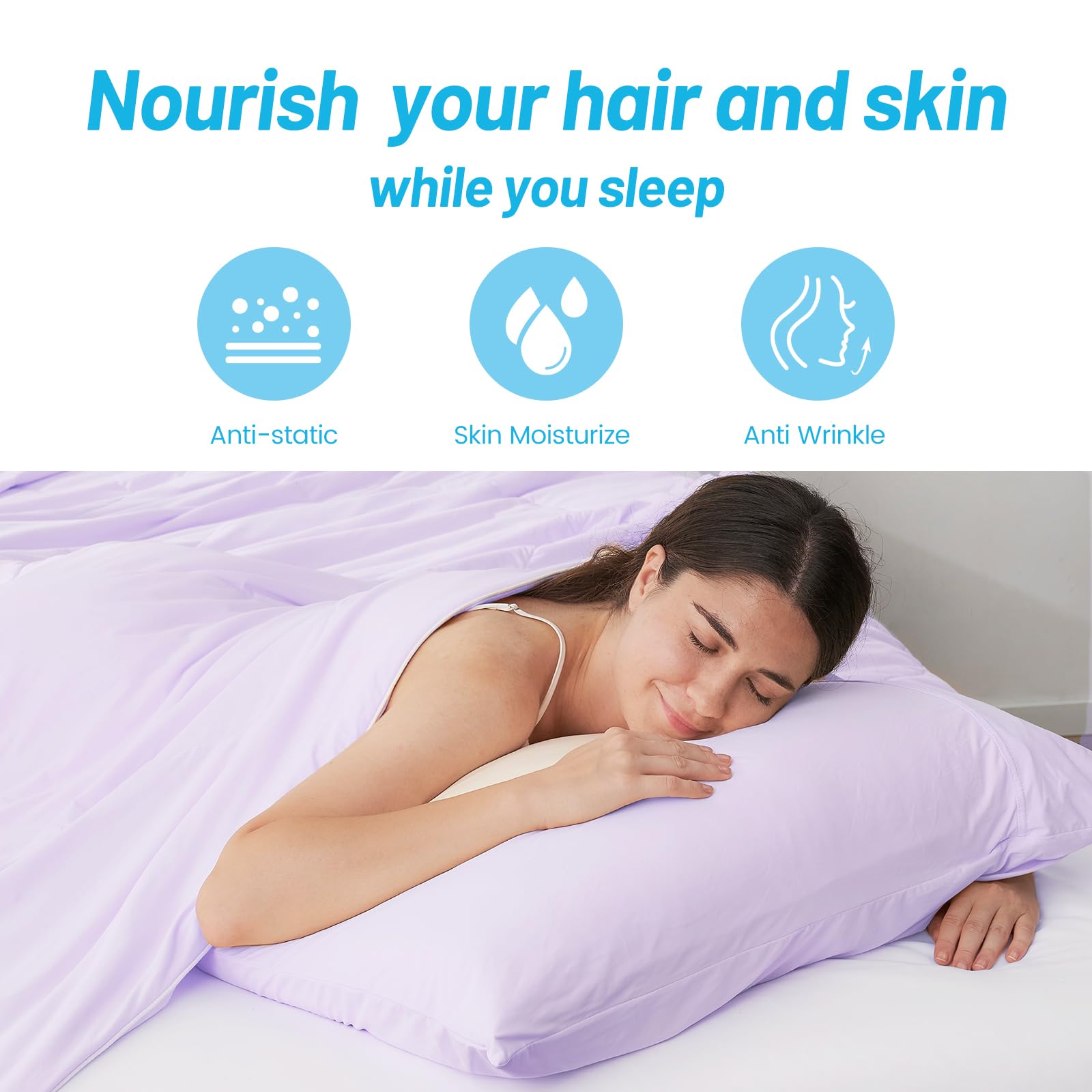 Cozy Bliss Cooling Pillowcases For Hot Sleepers, Q-Max 0.4 Queen Pillow Cases Envelope Closure For Night Sweats, Summer Breathab