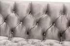 Baxton Studio Zanetta Gray Velvet 2-Piece Sofa and Lounge Chair Set