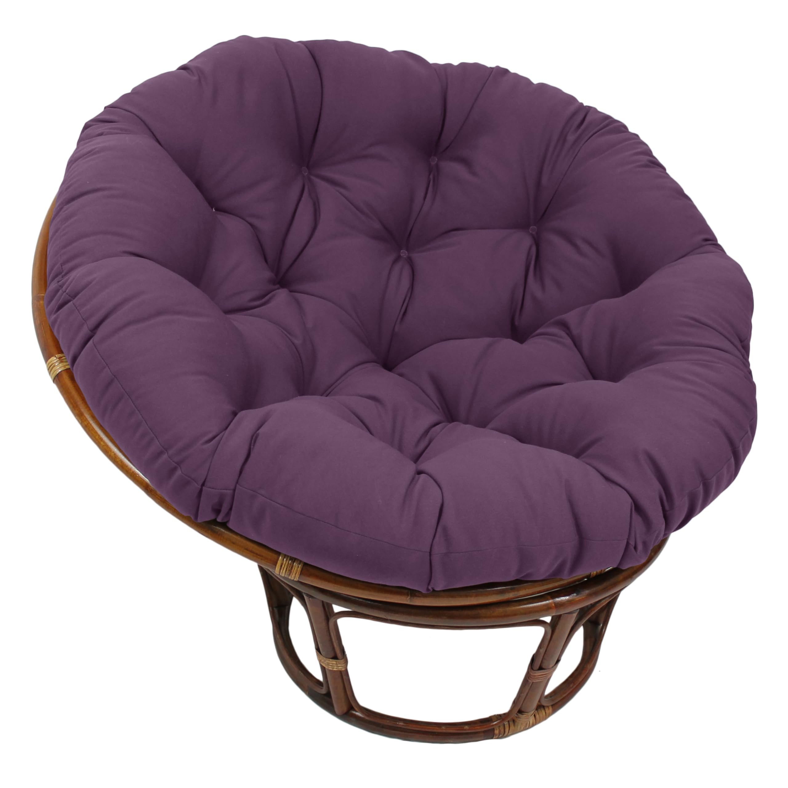 Blazing Needles Twill Papasan Cushion, 52" x 6" x 52", Grape