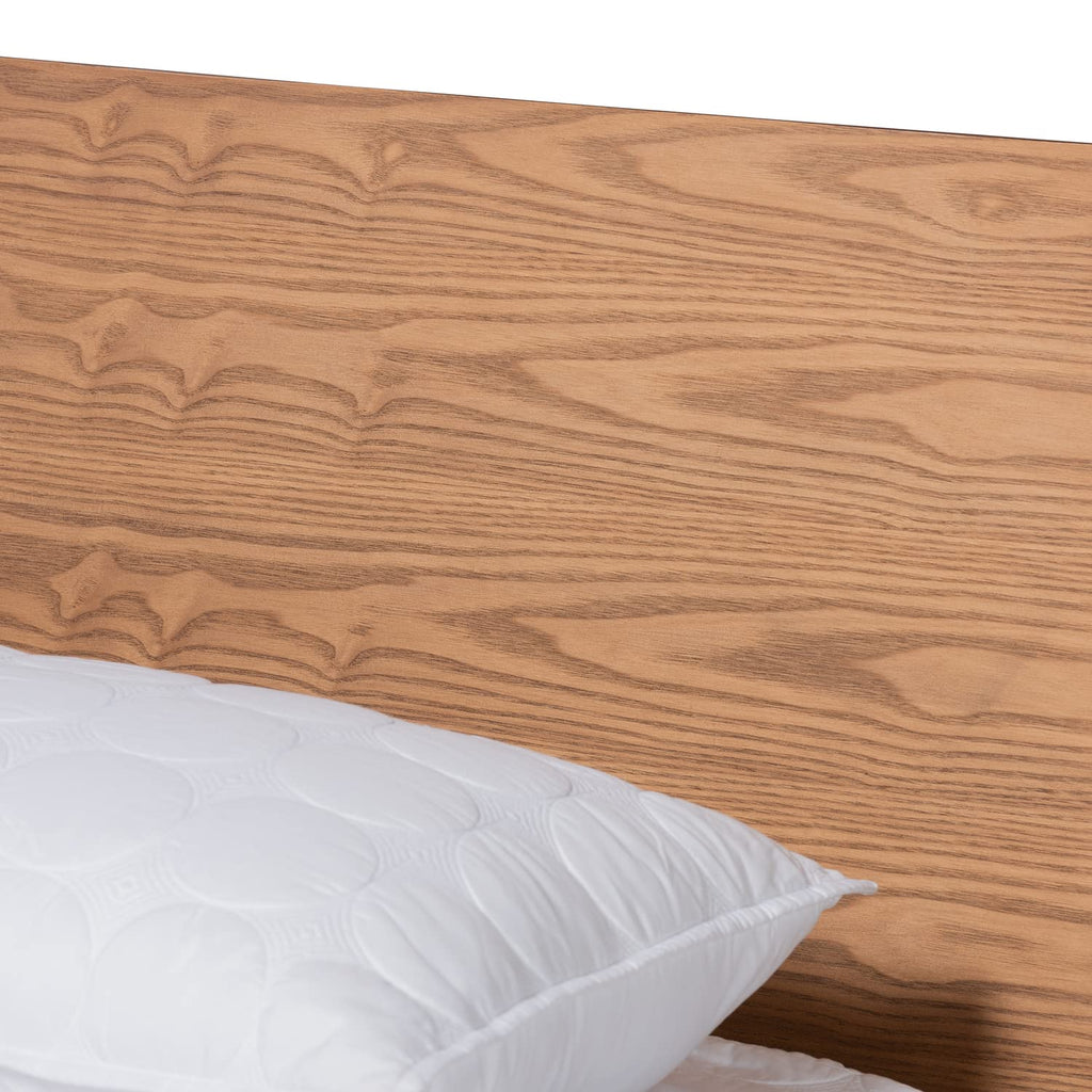 Baxton Studio Haines Modern and Contemporary Walnut Brown Finished Wood King Size Platform Bed