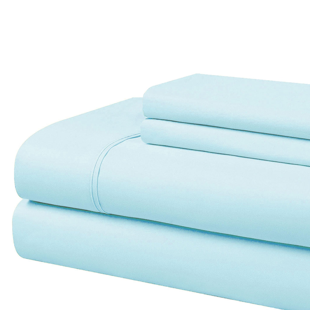 Cathay Home Essentials Ultra Soft Hypoallergenic Wrinkle Resistant Double Brushed Microfiber Bedding Sheet Set, Aqua, King