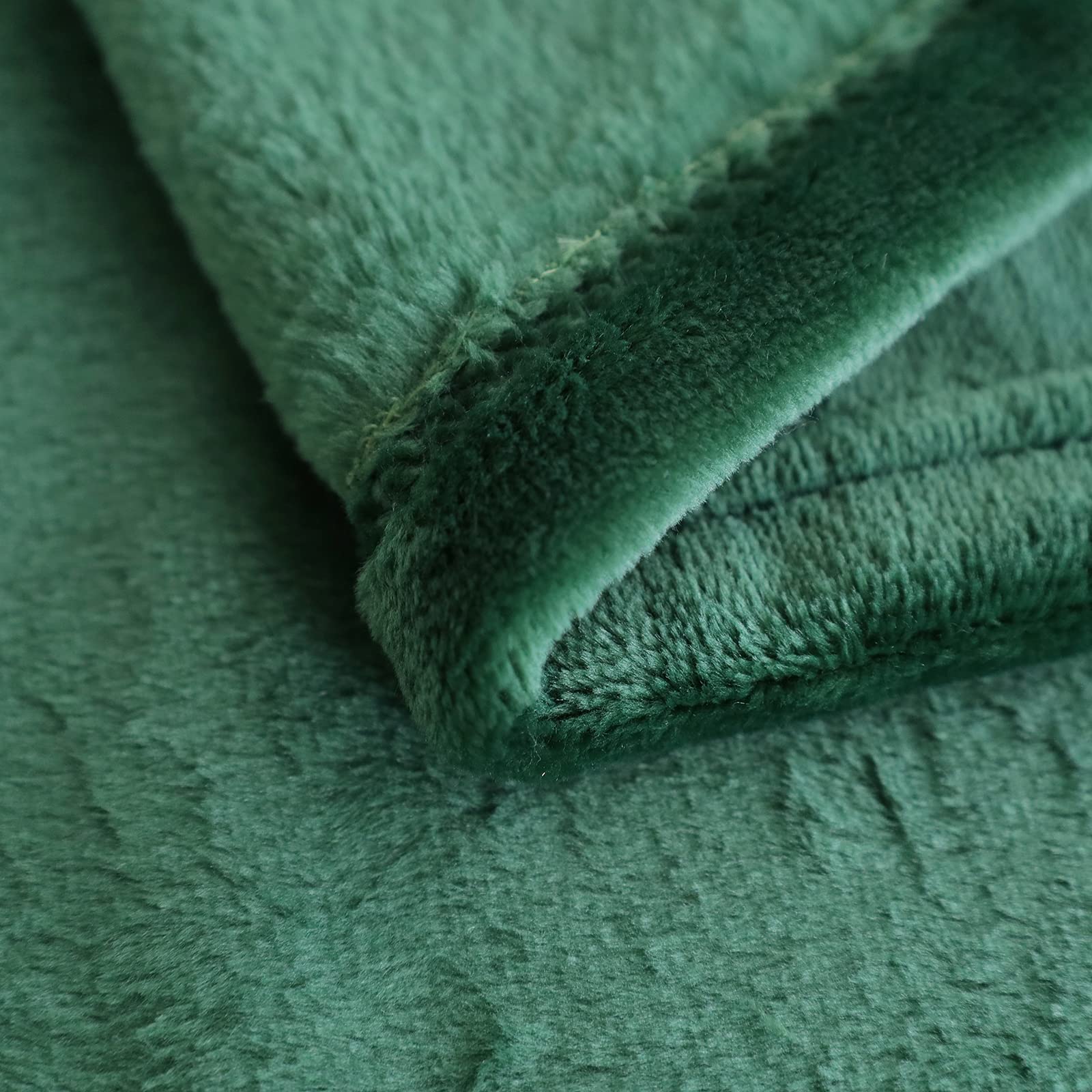 Sochow Flannel Fleece Blanket Queen Size, All Season Lightweight Super Soft Cozy Blanket For Bed Or Couch, Green 90Inch X90''