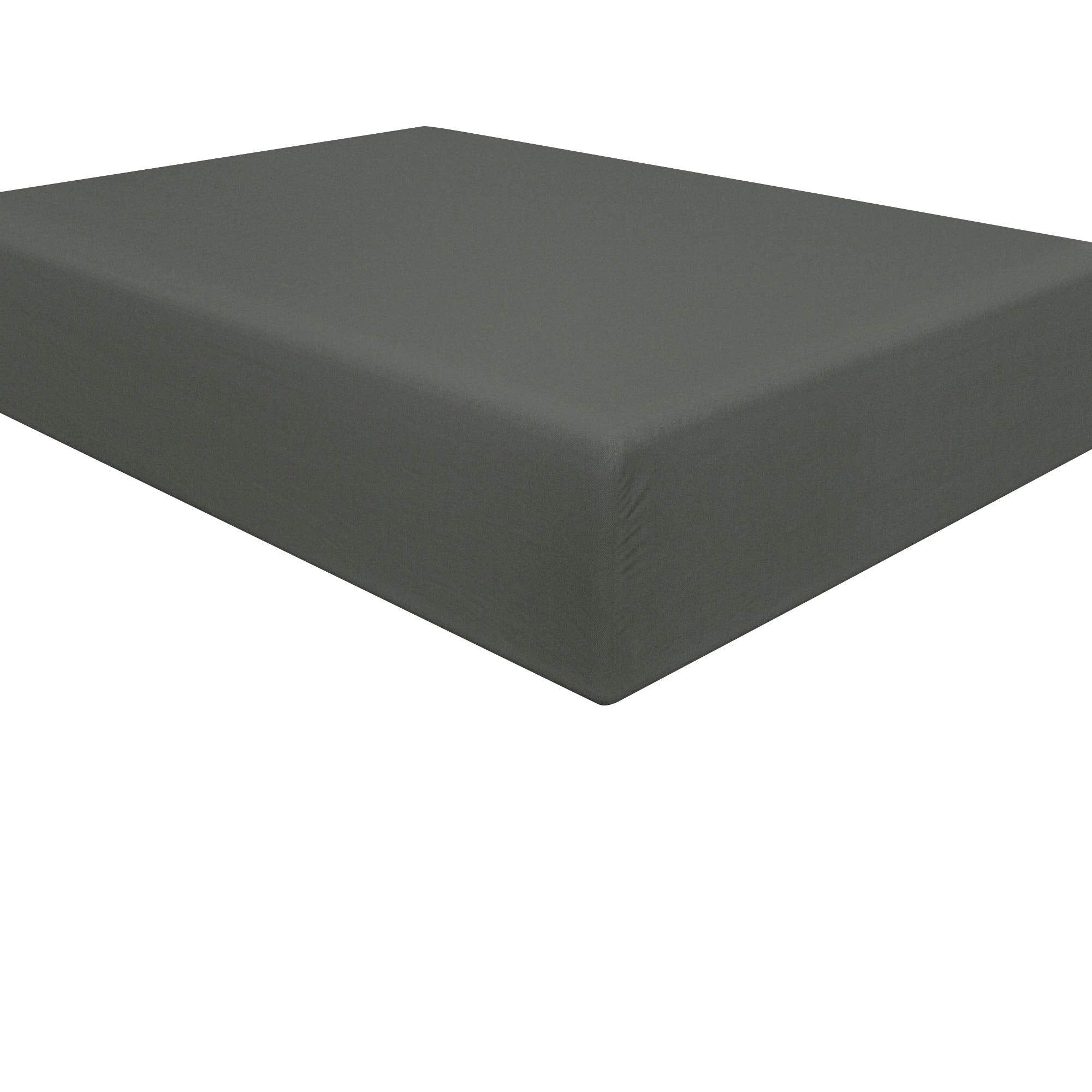 Ntbay 100% Brushed Microfiber Twin Extra-Long Fitted Sheet, 1800 Super Soft And Cozy, Wrinkle, Fade, Stain Resistant Deep Pocket Fitted Bed Sheet Only, Dark Grey