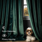 Lazzzy Emerald Green Velvet Curtains 96 Inches Long Room Darkening Drapes For Bedroom Living Window Treatments Rod Pocket 2 Panels W42 X L96