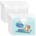 Sooez 10 Pack Plastic Envelopes File Folders, Clear Folder For Document Us Letter A4 Size Poly Envelopes With Label Pockets For