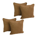 Blazing Needles Corded Microsuede Throw Pillow, 18", Saddle Brown 4 Count