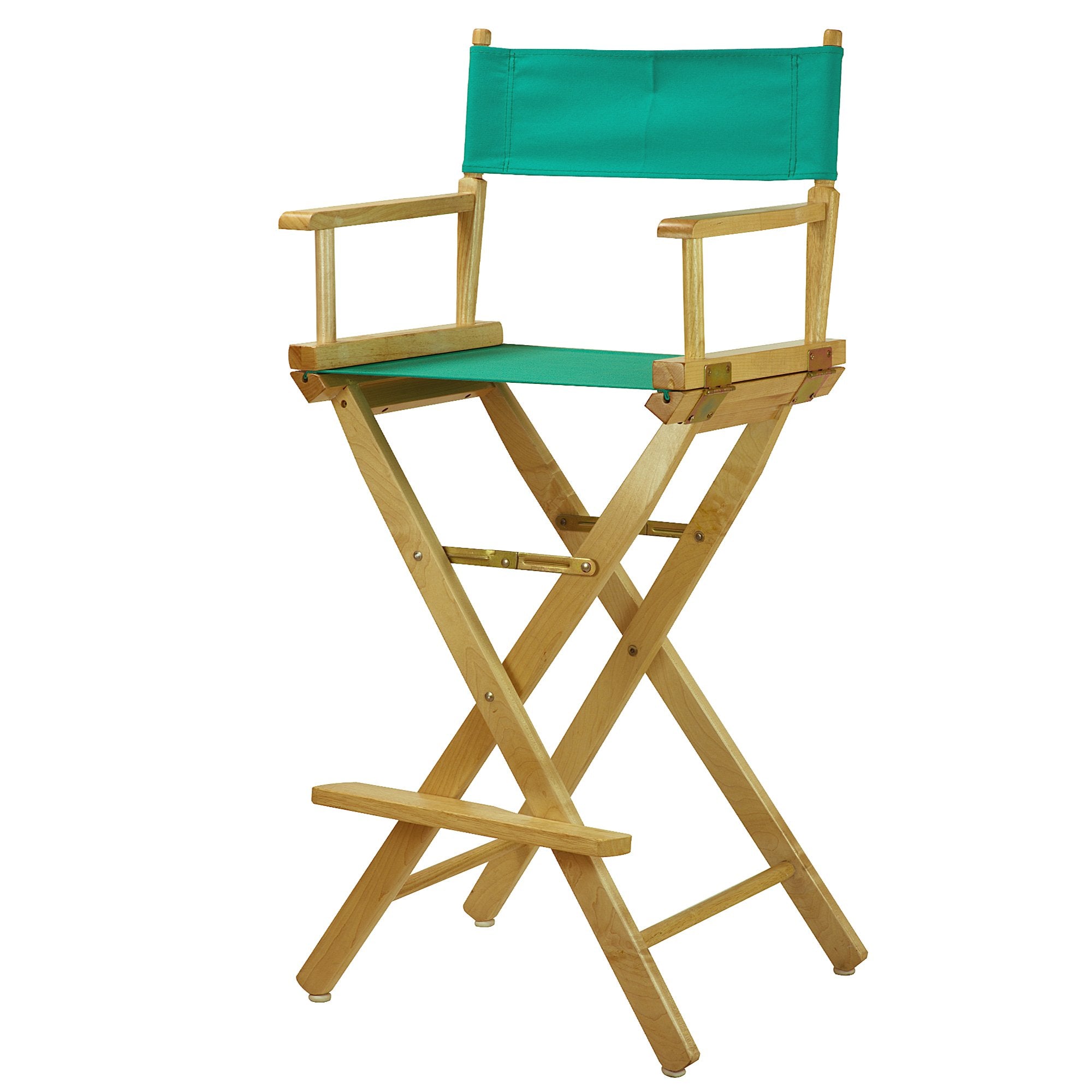 Casual Home 30" Director'S Chair Natural Frame-With Teal Canvas, Bar Height