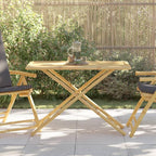 vidaXL Folding Patio Table - Bamboo, 43.3"x21.7"x29.5", Rectangular Folding Garden/Outdoor Table, Brown