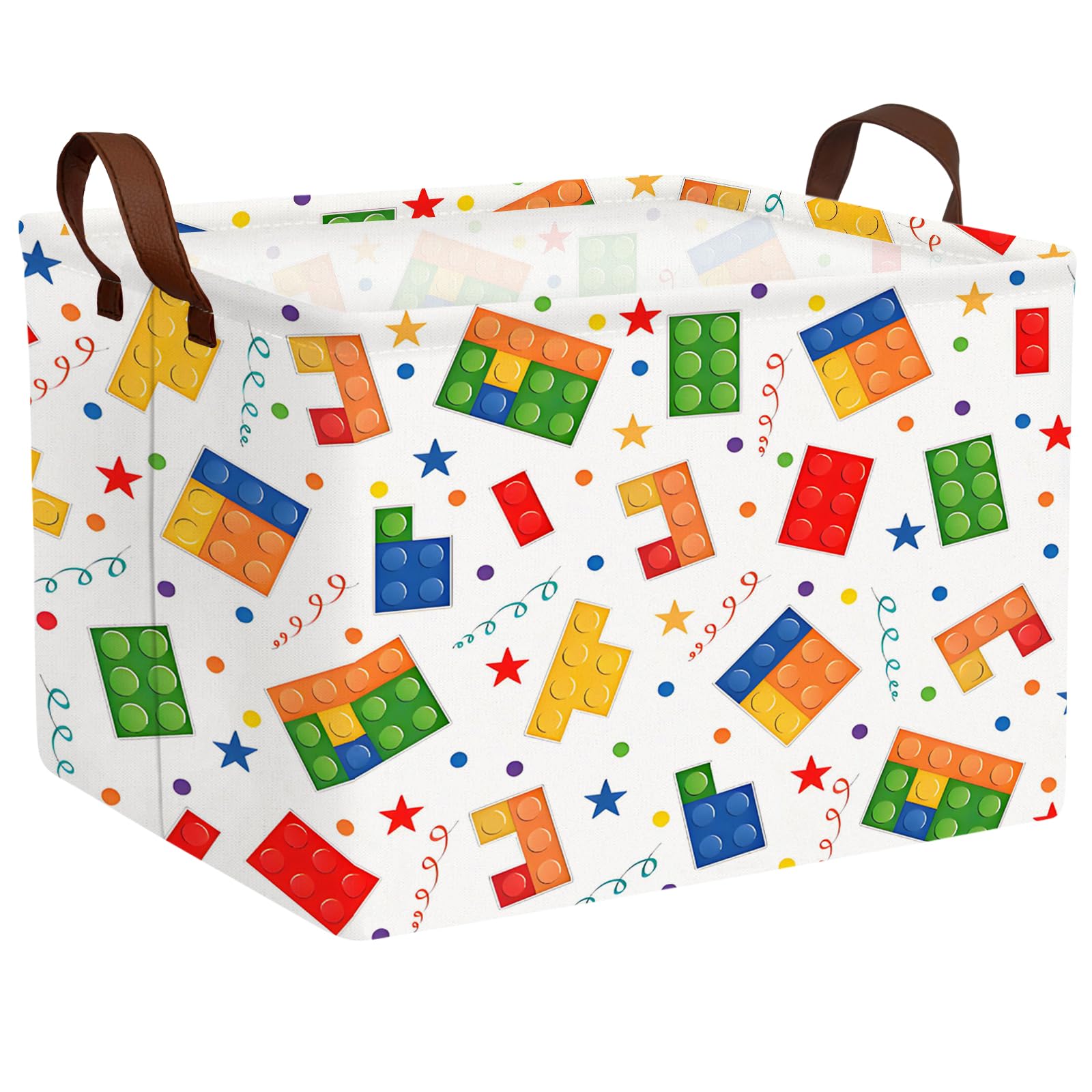 ASKETAM Kid Cute Nursery Storage Basket Baby Toy Clothes Storage Bin Playroom Bedroom Decor Basket(Building Blocks)