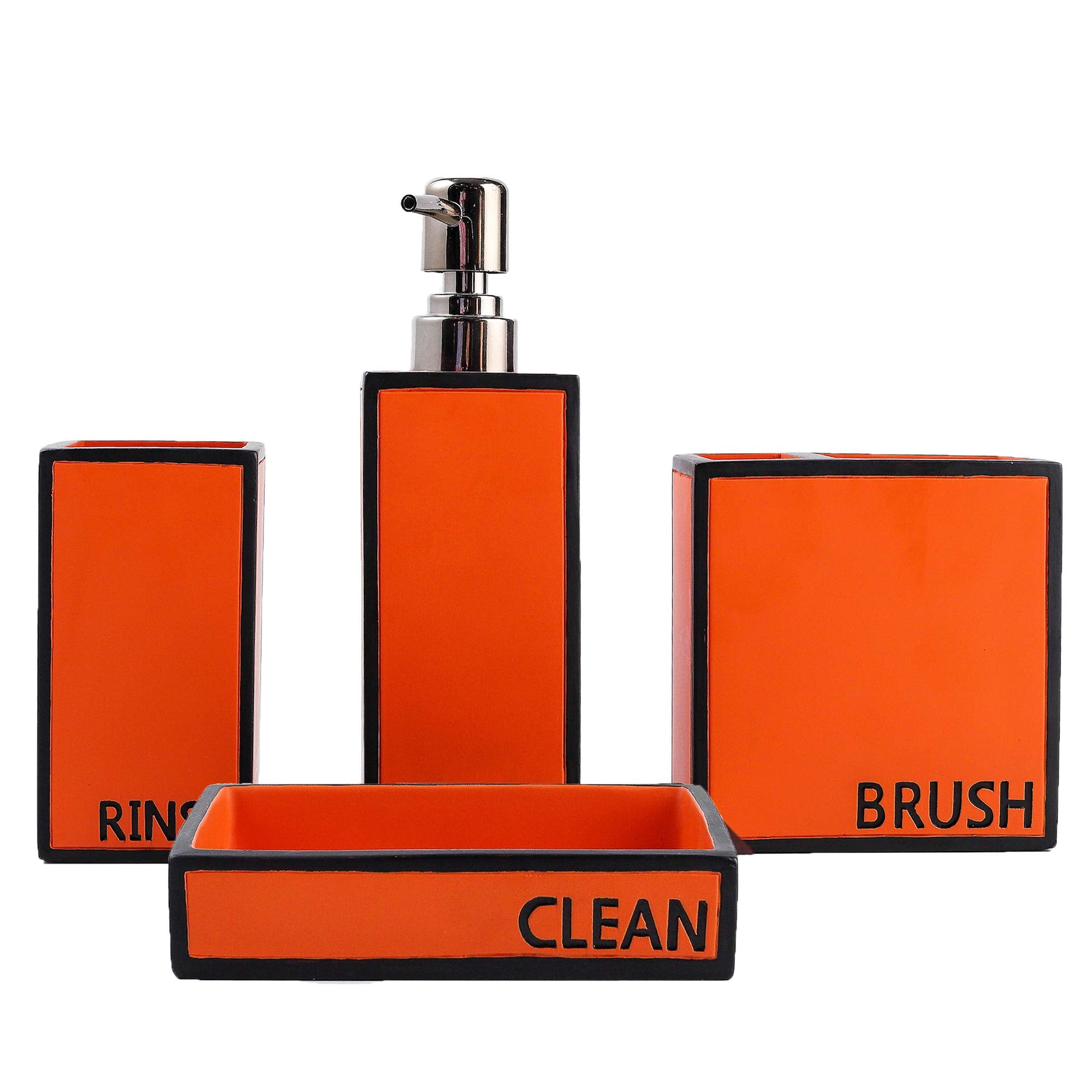Hymmah Bathroom Accessories Set,Toothbrush Holder,Farmhouse Bathroom Decor,4 Pcs Resin Gift Set Apartment Necessities, Contain T