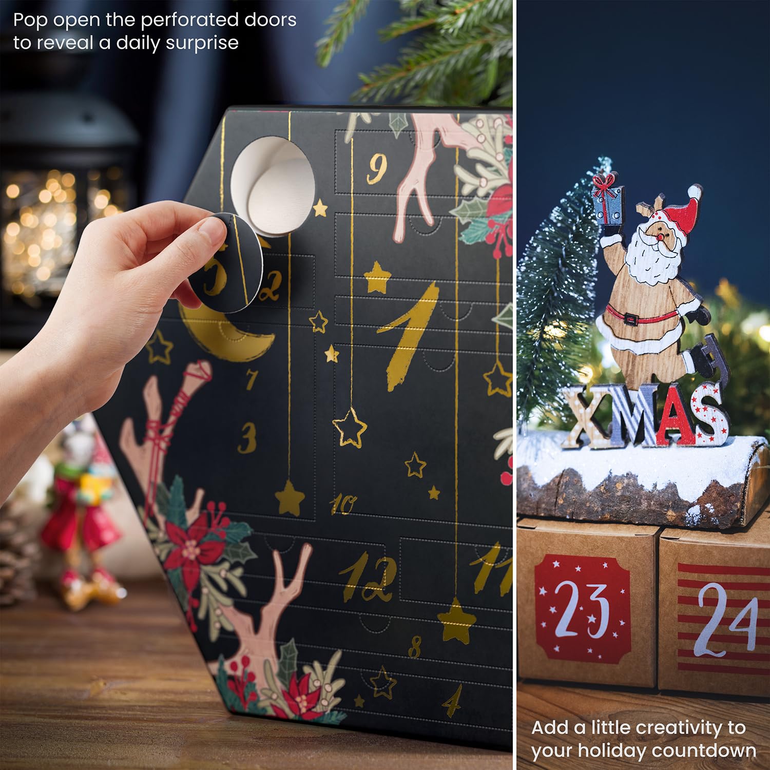 ARTEZA Advent Calendar 2023 - Fine Art Supplies, 12 Days, Multicolor, Includes Acrylic, Gouache, Watercolor, Markers, Brushes, Canvas