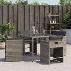 vidaXL Garden Chairs with Cushions 4 Pieces Grey Polyrattan