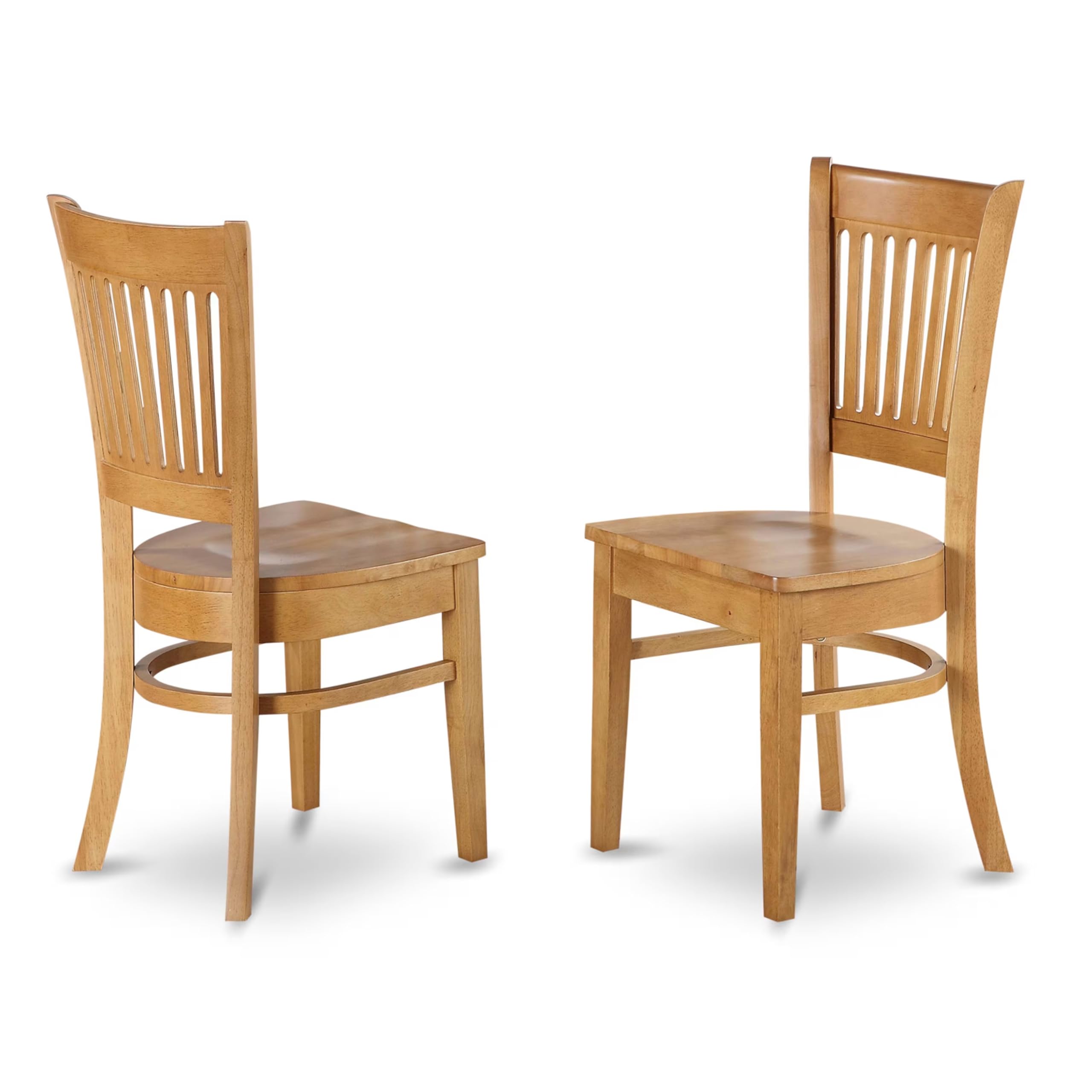 East West Furniture CAVA5C-OAK-W 5 Piece Dining Room Table Set Includes a Rectangle Kitchen Table and 2 Dining Chairs with 2 Benches, 36x60 Inch, Oak