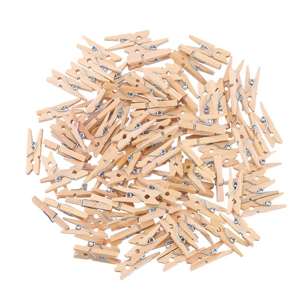 Decora Sturdy 1 Inch Mini Wooden Craft Clothespins 100Pcs