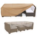 Mrrihand Heavy Duty Patio Furniture Covers, Outdoor Furniture Covers Waterproof Sectional Sofa Set , Patio Table And Chair Set Cover 124'L×71'W×29'H,Brown