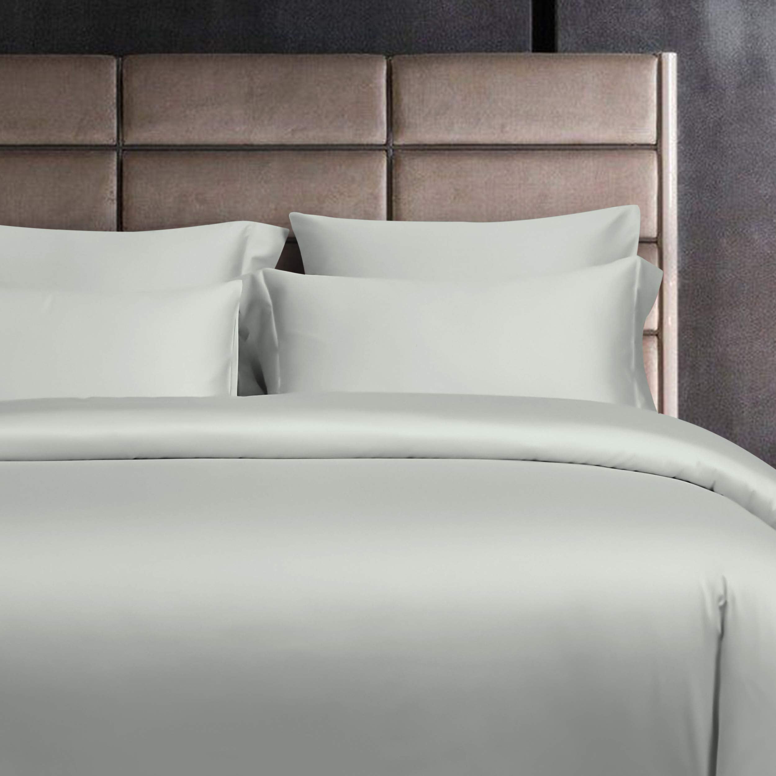 Ntbay 2 Pack 500 Thread Count 100% Egyptian Cotton Queen Pillow Shams, Super Soft And Breathable Oxford Pillowcases For Bed, 20X30 Inches, Light Grey