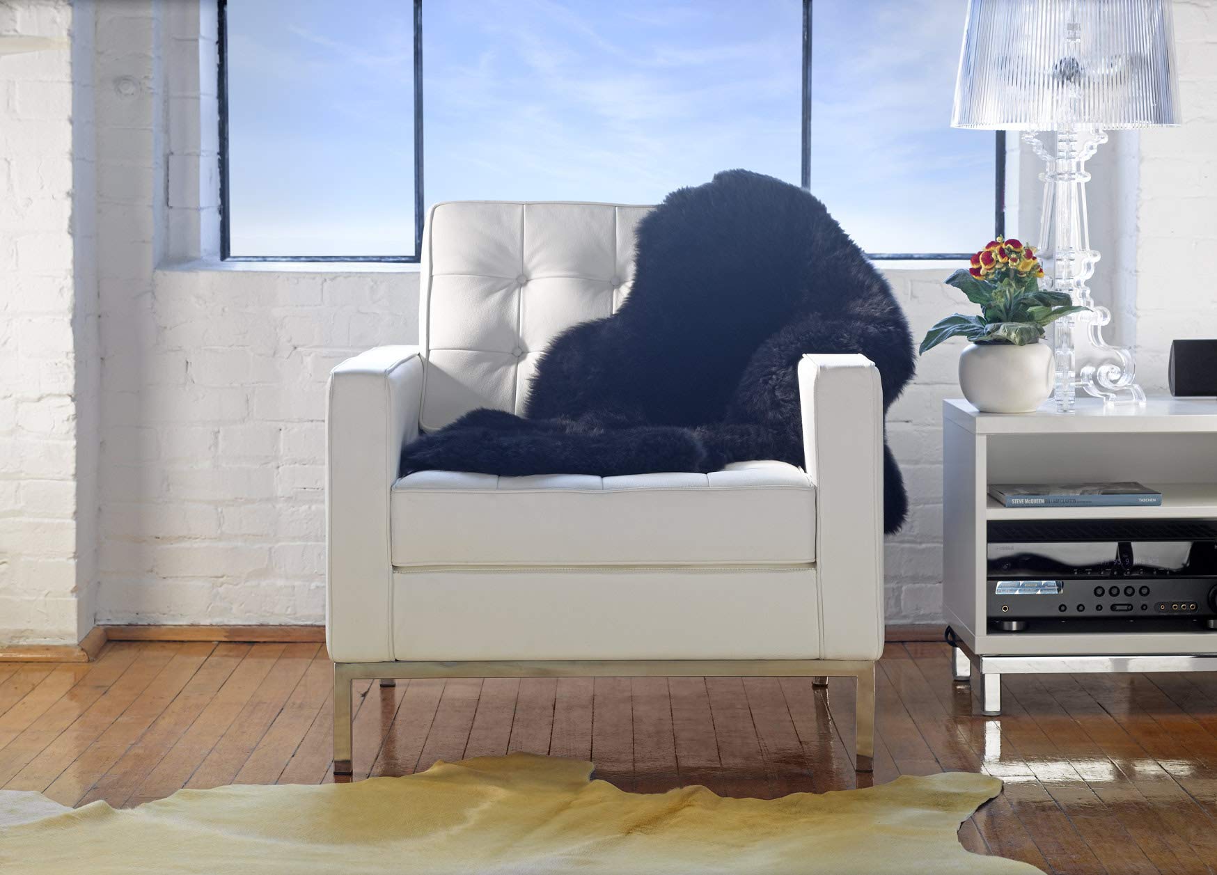 HomeRoots 72' x 84' Yellow Cowhide - Rug