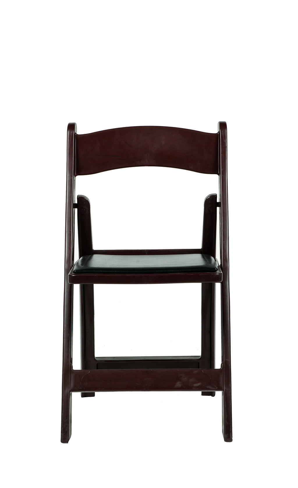Commercial Seating Products Resin Red Mahogany Folding Chairs, 4-Pack
