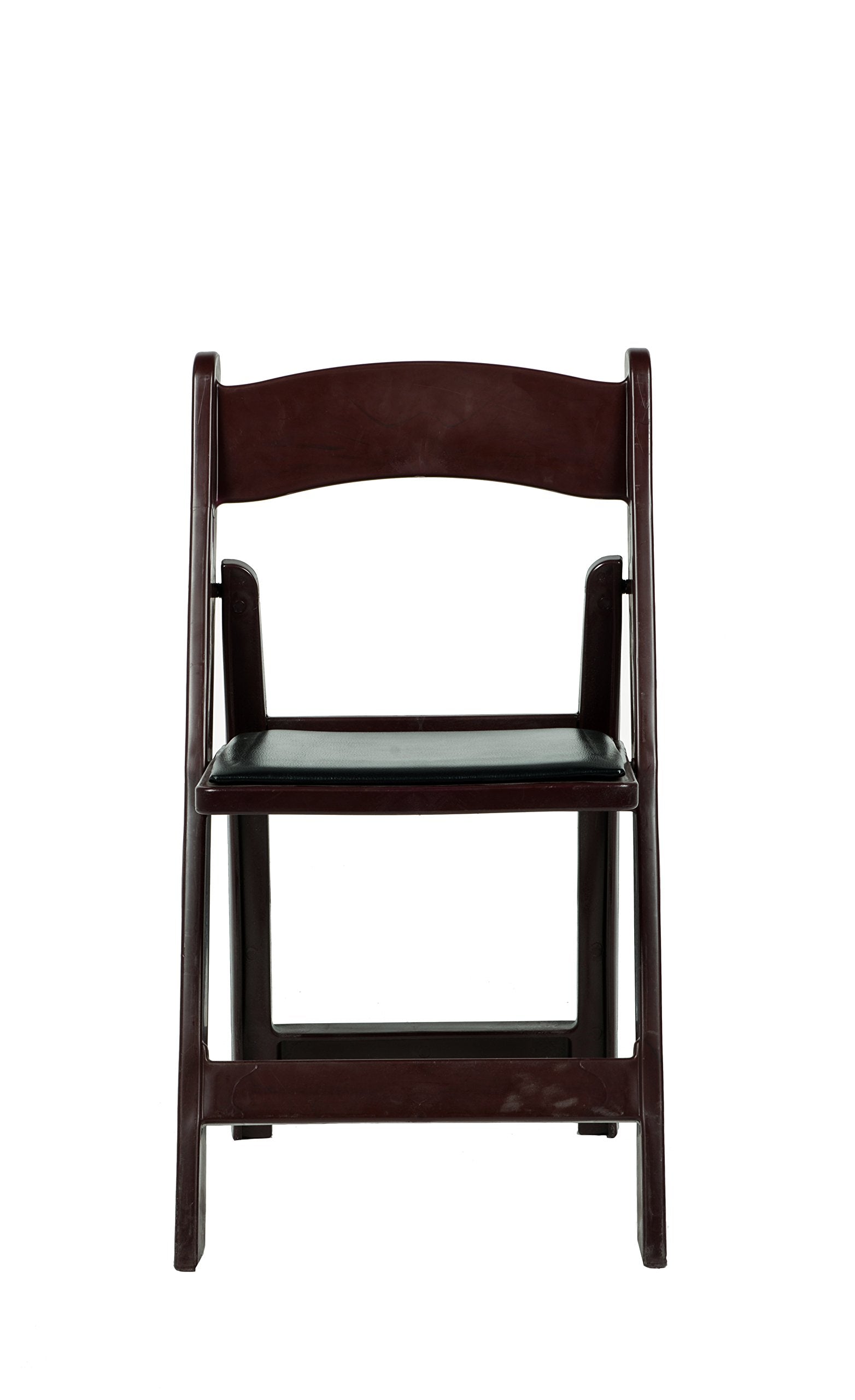 Commercial Seating Products Resin Red Mahogany Folding Chairs, 4-Pack
