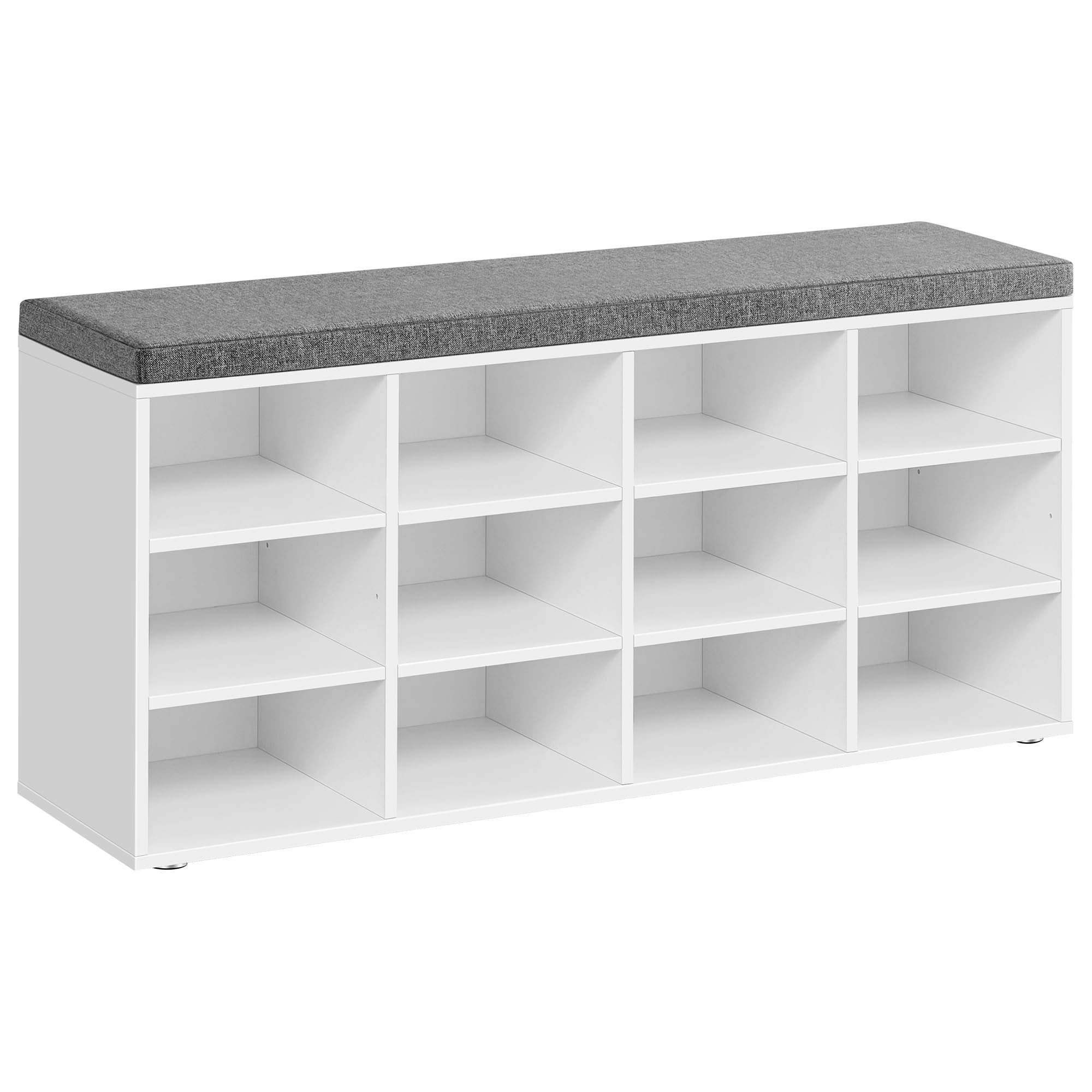 VASAGLE CUSTOS Collection - Shoe Bench, Storage Bench with Padded Seat, Entryway Bench with 12 Compartments, for Bedroom, 11.9 x