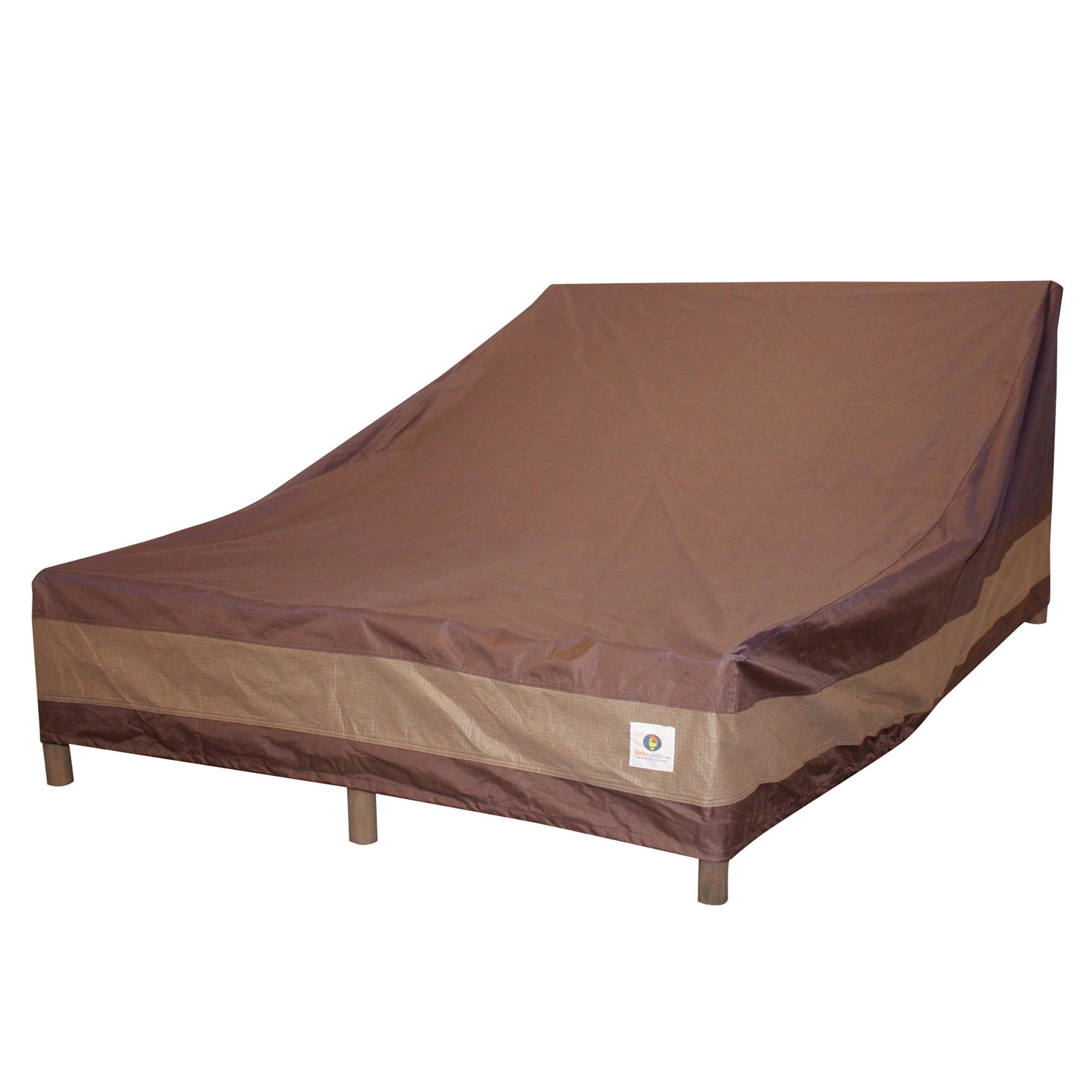 Duck Covers Ultimate Waterproof 82 Inch Double Wide Patio Chaise Lounge Chair Cover, Patio Furniture Covers