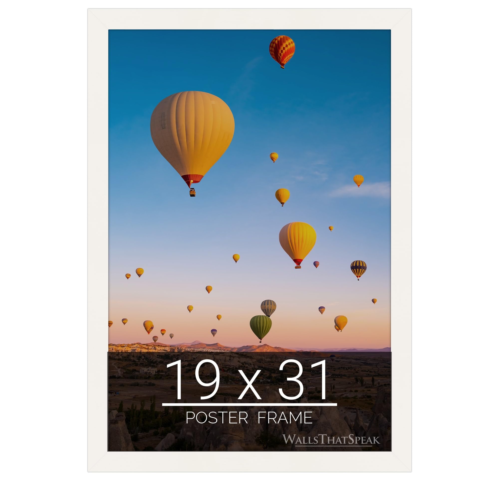 wallsthatspeak 19x31 white Picture Frame for Puzzles Posters Photos or Artwork