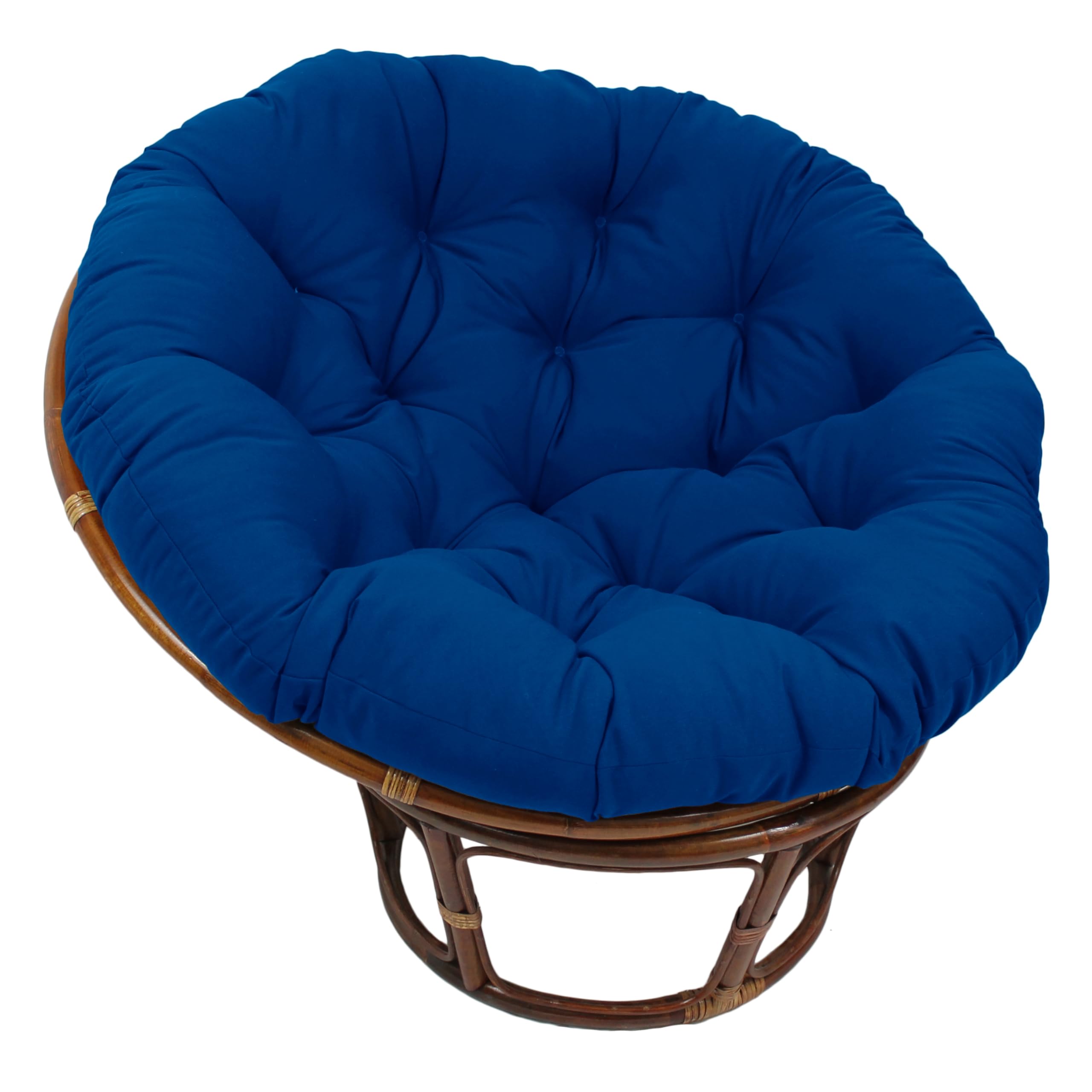 Blazing Needles Twill Papasan Cushion, 52" x 6" x 52", Royal Blue