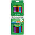 Ticonderoga Pencils, Wood-Cased Graphite, #2 Hb Soft, Pre-Sharpened, Assorted Color Barrels, Black Lead, 10-Pack (13932)