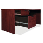 Lorell Prominence 2.0 Mahogany Laminate Right-Pedestal Credenza