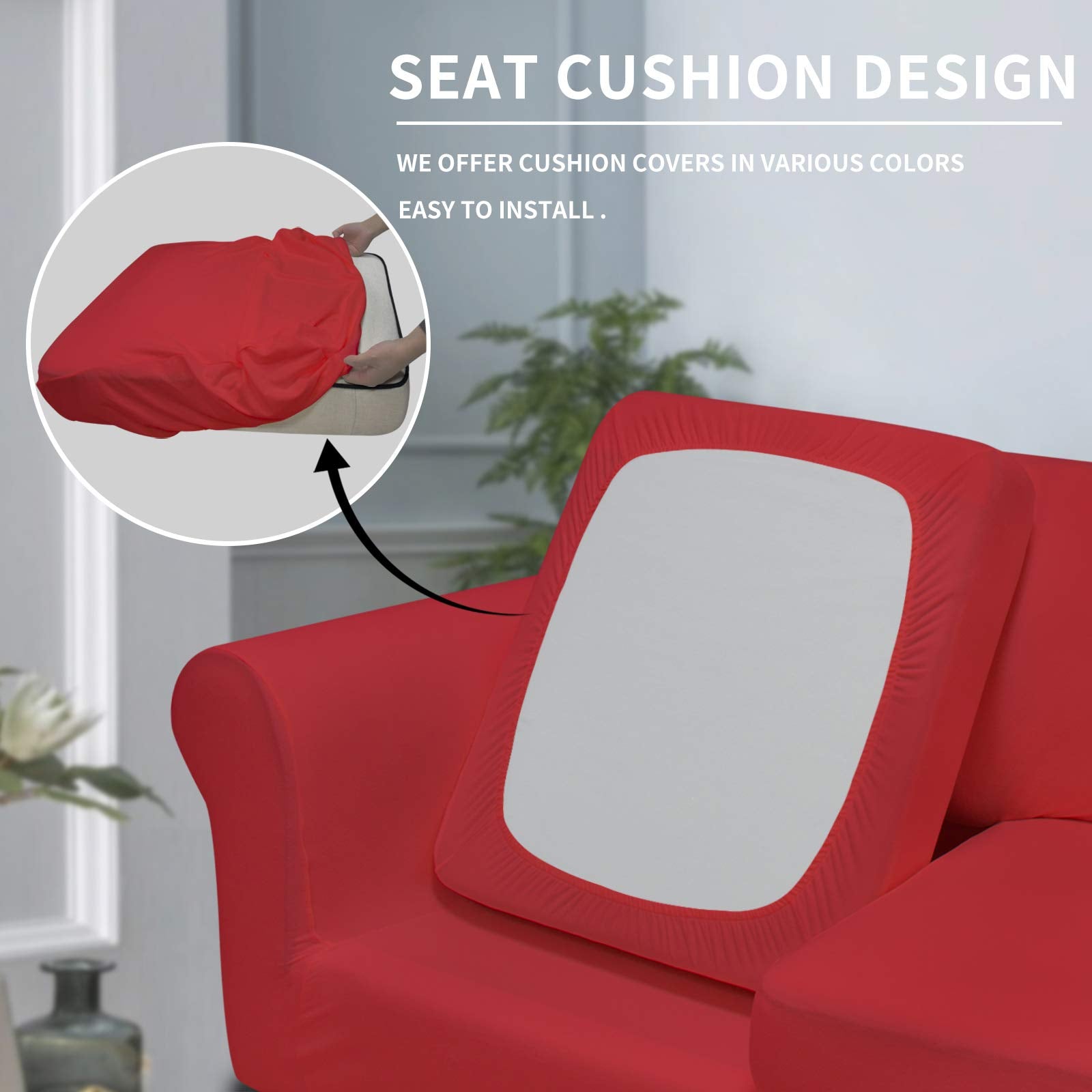 Easy-Going Oversized 3 Pieces Stretch Fleece Soft Loveseat Couch Cover For Pets - Washable Sofa Slipcover For 2 Separate Cushion
