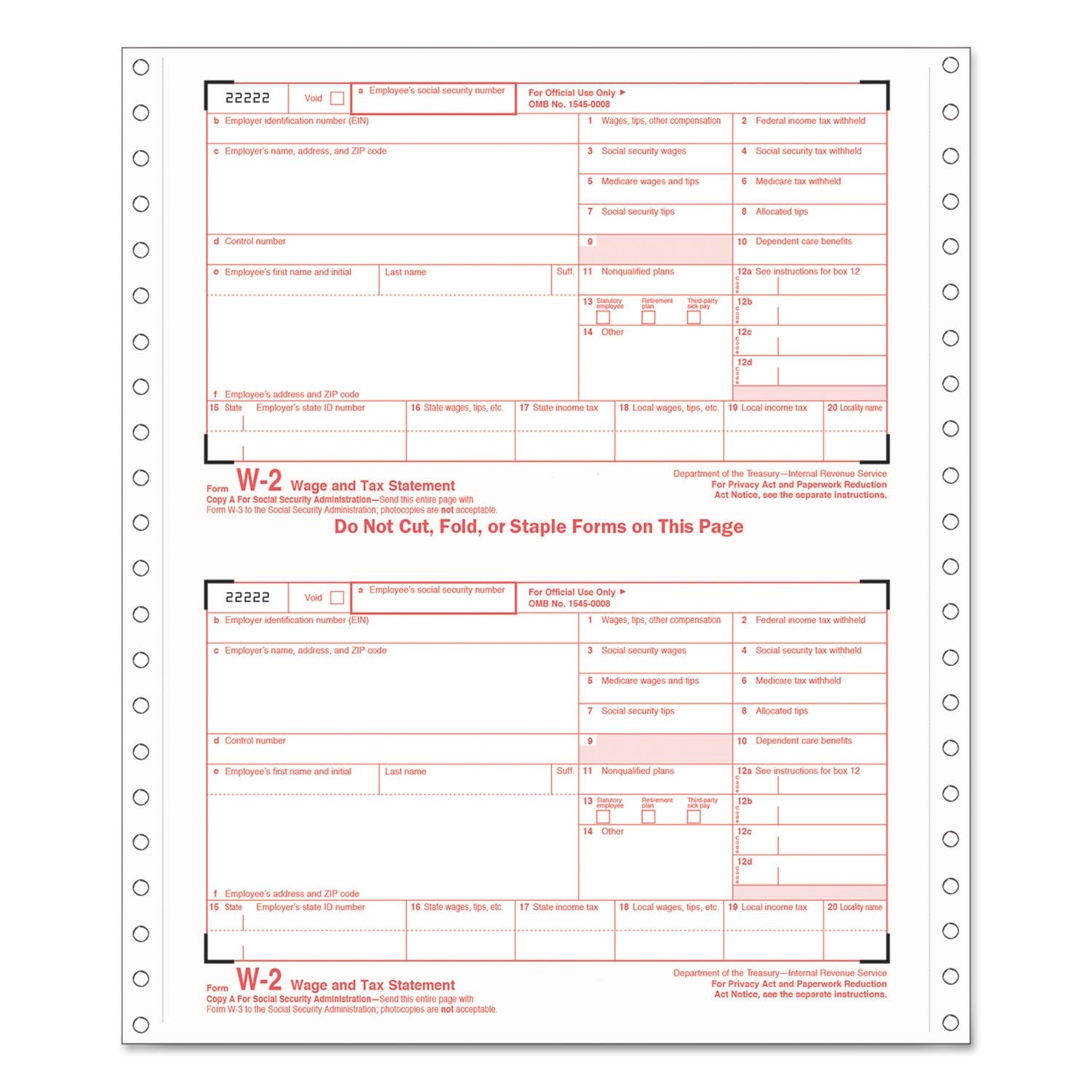 Top2206C - Tops W-2 Tax Form