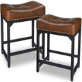 Bar Stools Set of 2, Counter Height Bar Stools for Kitchen Counter, 24 Inch Saddle Barstools Kitchen Stools, Counter Height Stoo
