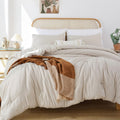 Rosgonia Oversized King Comforter 128X120, 3Pcs Super King Plus (1 Beige Comforter & 2 Pillowcases) Lightweight Oversized King B