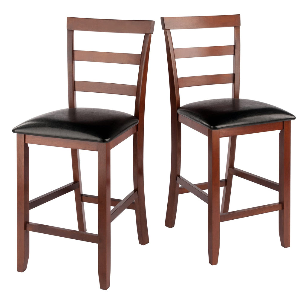 Ergode Wood Element Counter Stool Set | Oyster Gray | 2-Pc Set | Solid Wood | 220lbs Weight Capacity | Stable & Stylish | Multiple Finishes (94074-VV)
